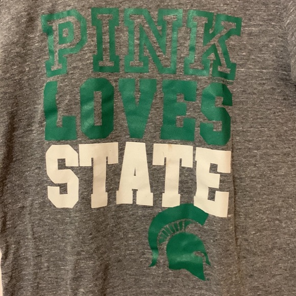 Victoria’s Secret Collegiate Pink Loves State MSU Sparty Short Sleeve T-shirt. - Picture 4 of 6